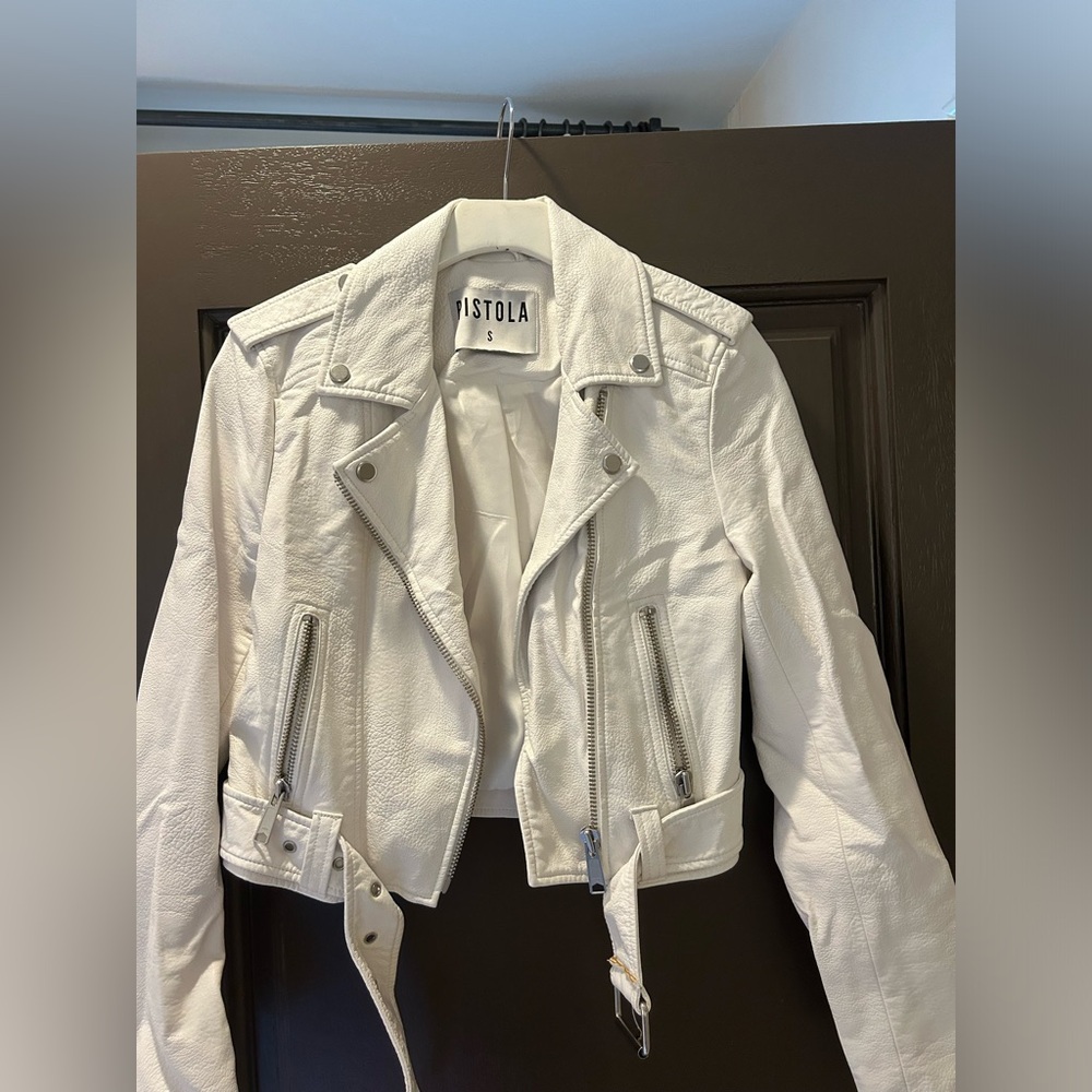 Pistola White Leather Jacket
